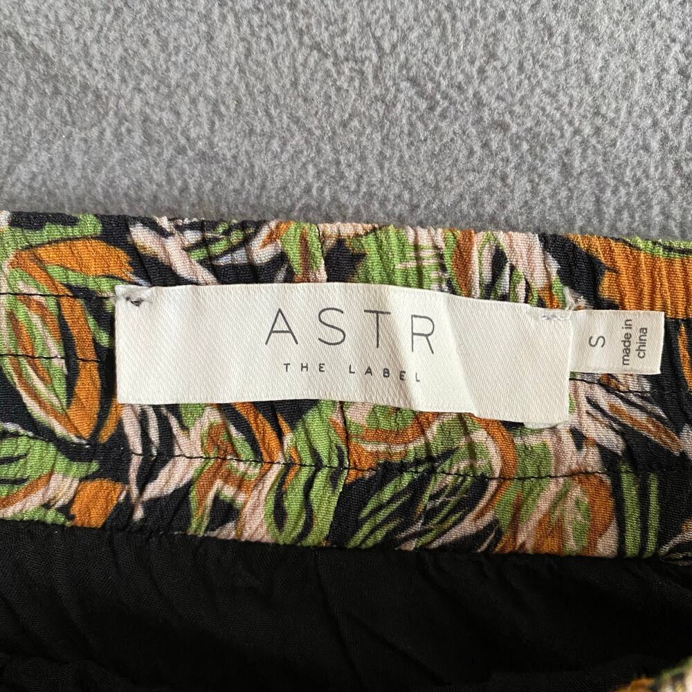 ASTR the Label Femi Wide Leg Boho Pants Womens S Black Multi Elastic Waist - Picture 14 of 14